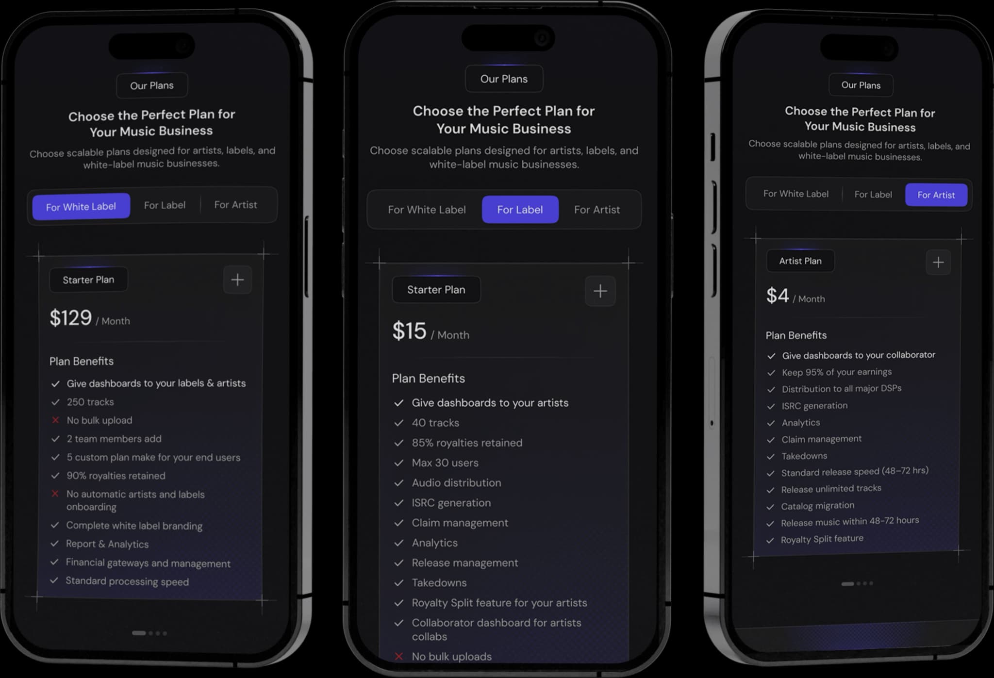 ASUP Records pricing plans on mobile app