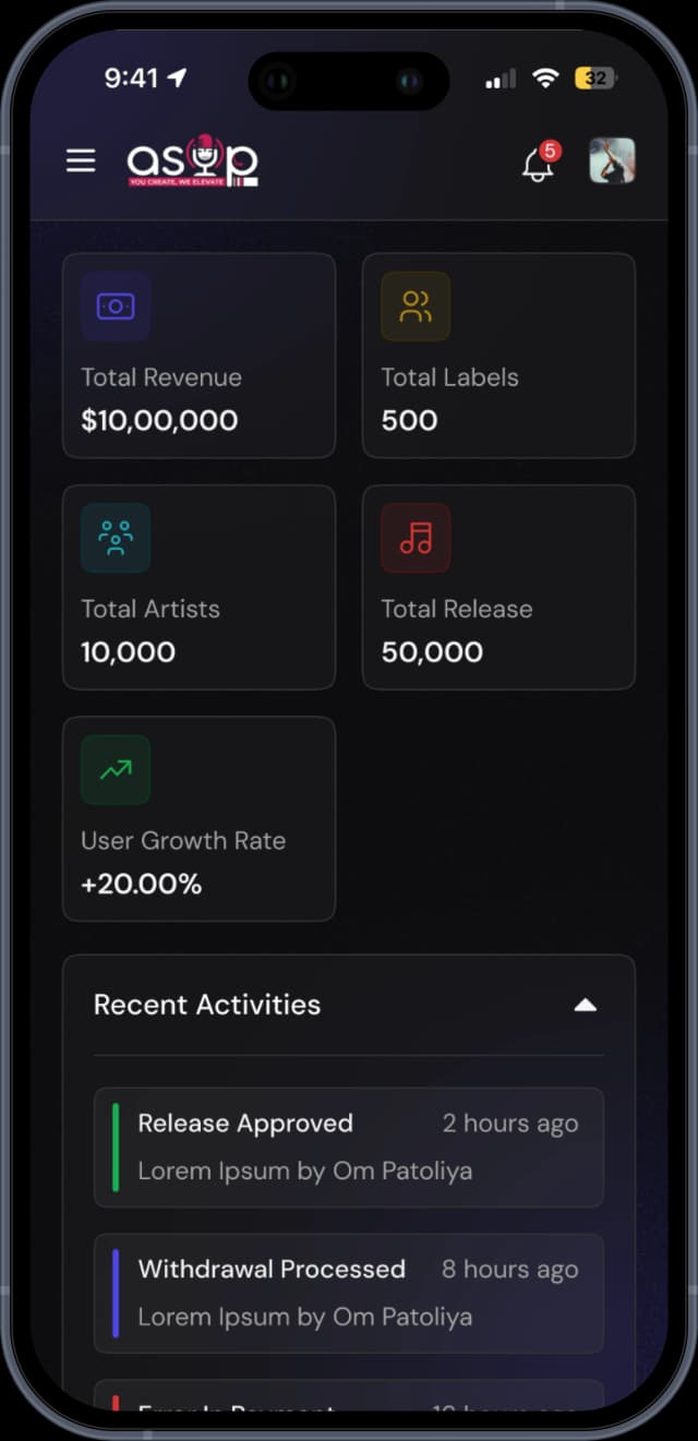 ASUPX Suite white label dashboard preview
